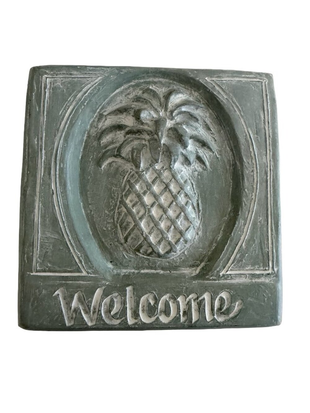 Vintage Isabel Bloom Pineapple Welcome Wall Plaque Cast Stone Sculpture 2005